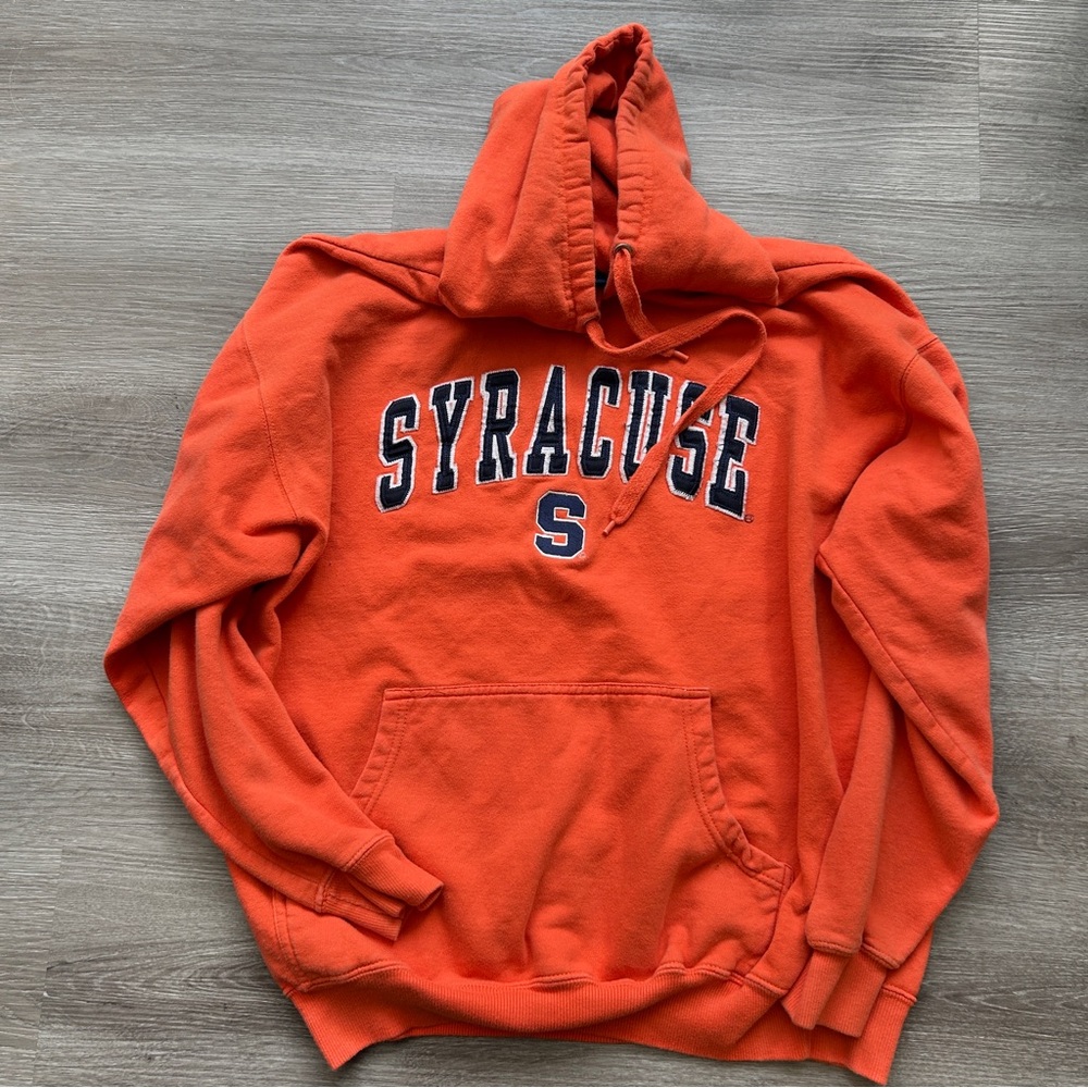 Syracuse University Orange Long Sleeve Pullover Hoodie unisex approx size Large.